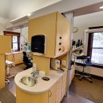 Dental equipment next to the patient chair