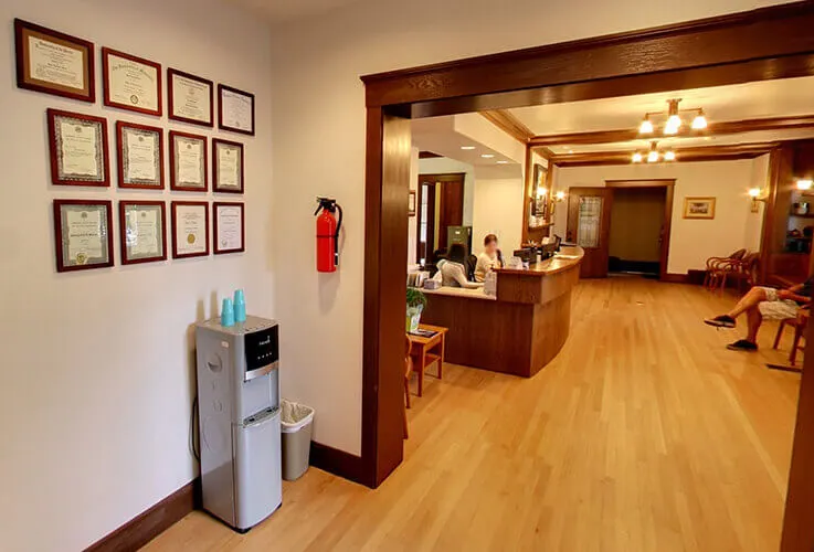 Wall with a multitude of dental certifications